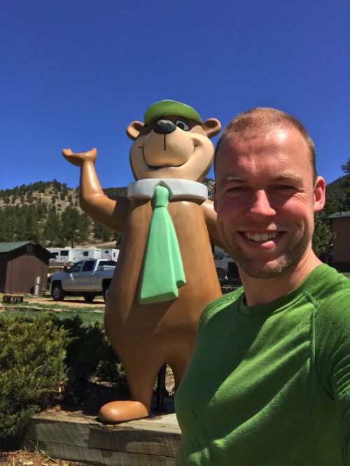 On the picture with Yogi Bear