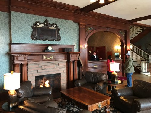 The lobby of the Stanley Hotel in Estes Park