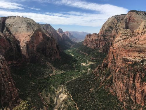 View from the top at Angels Landing