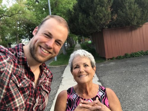 Evening walk with grandma