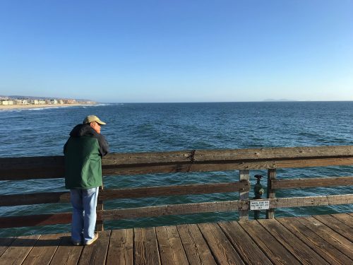 Fisherman at the pier in San Diego