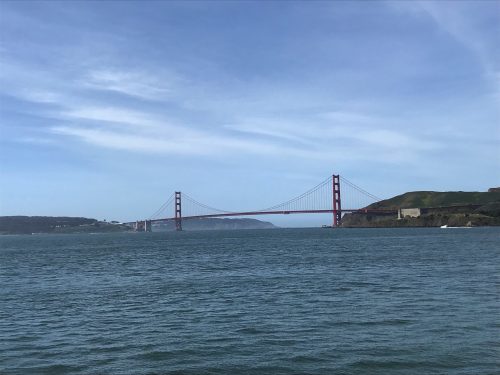 Golden Gate bridge from the water
