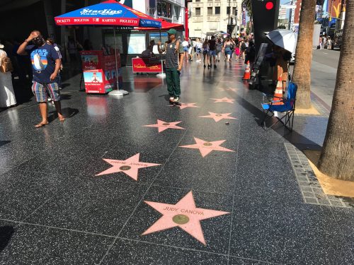 Many stars at Hollywood Boulevard