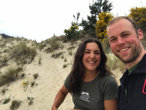 Me and Ana hiking in Oregon Sand Dunes