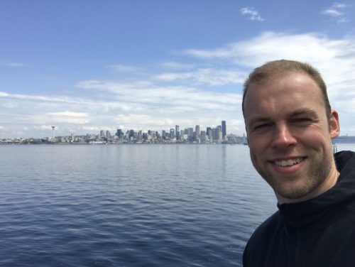 Me with the skyline of Seattle