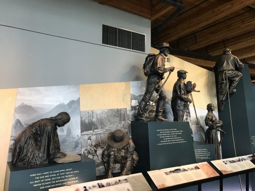 Some statues in Grand Tetons Visitor Center