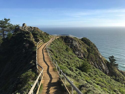 Walk to a view point by the Pacific Ocean