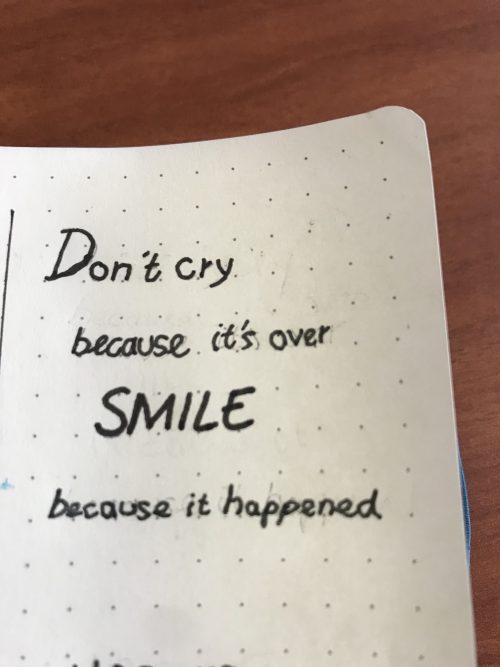 A reminder in my notebook