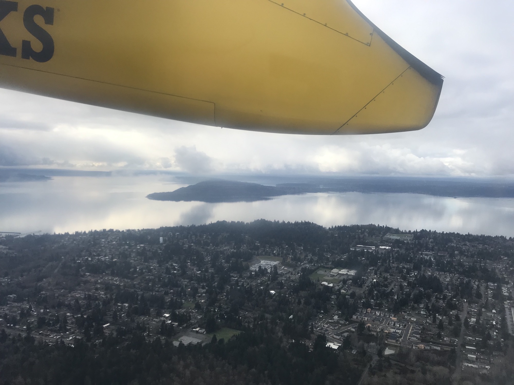 Flying over Seattle