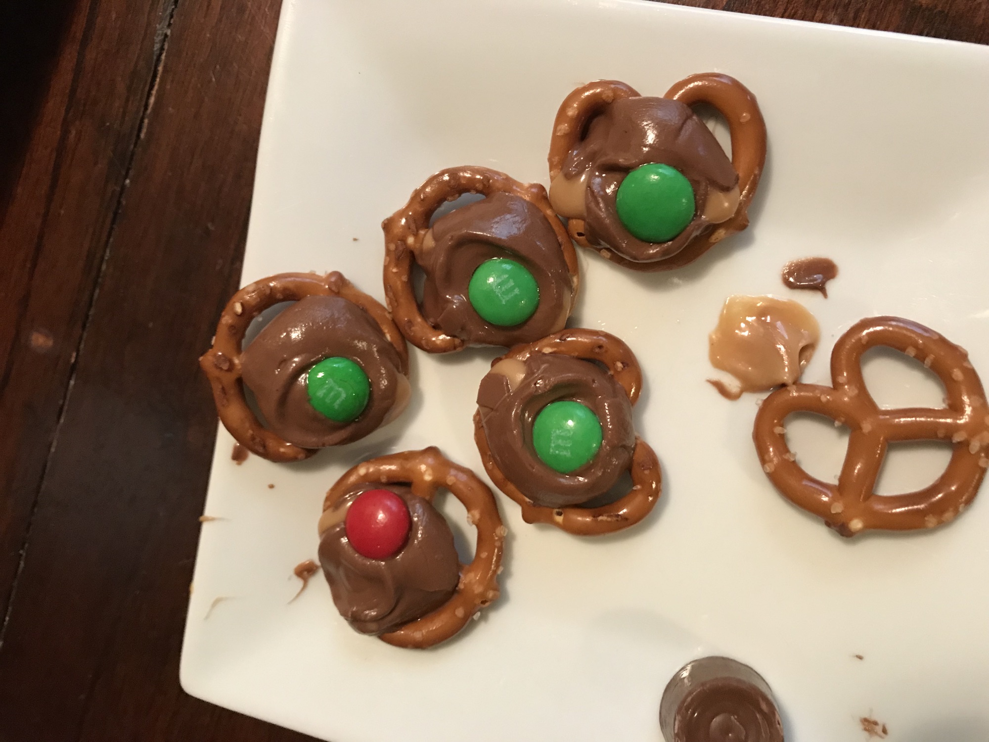 Making delicious simple cookies with rolos and pretzels 2