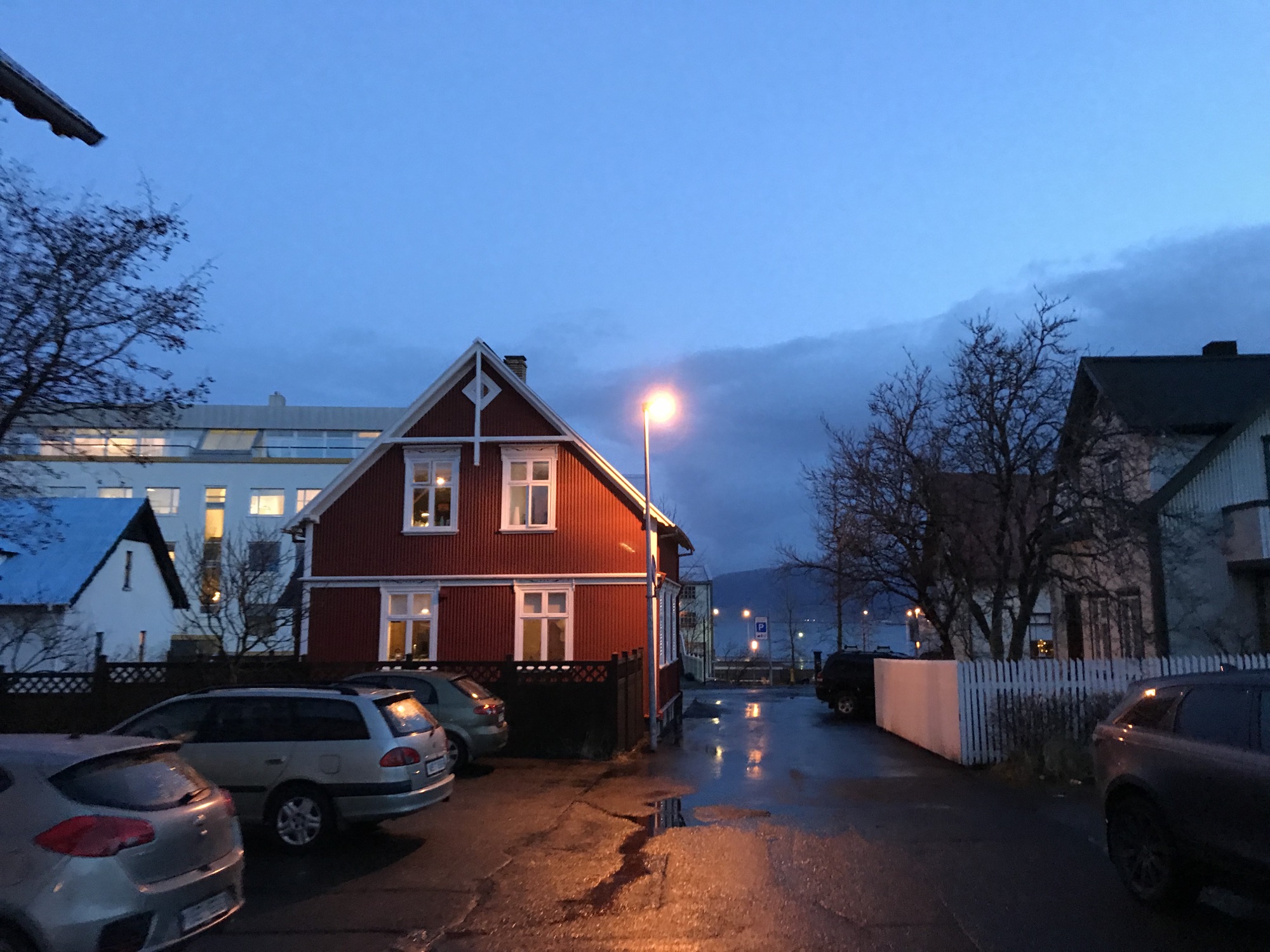 Walking in Reykjavik before dawn