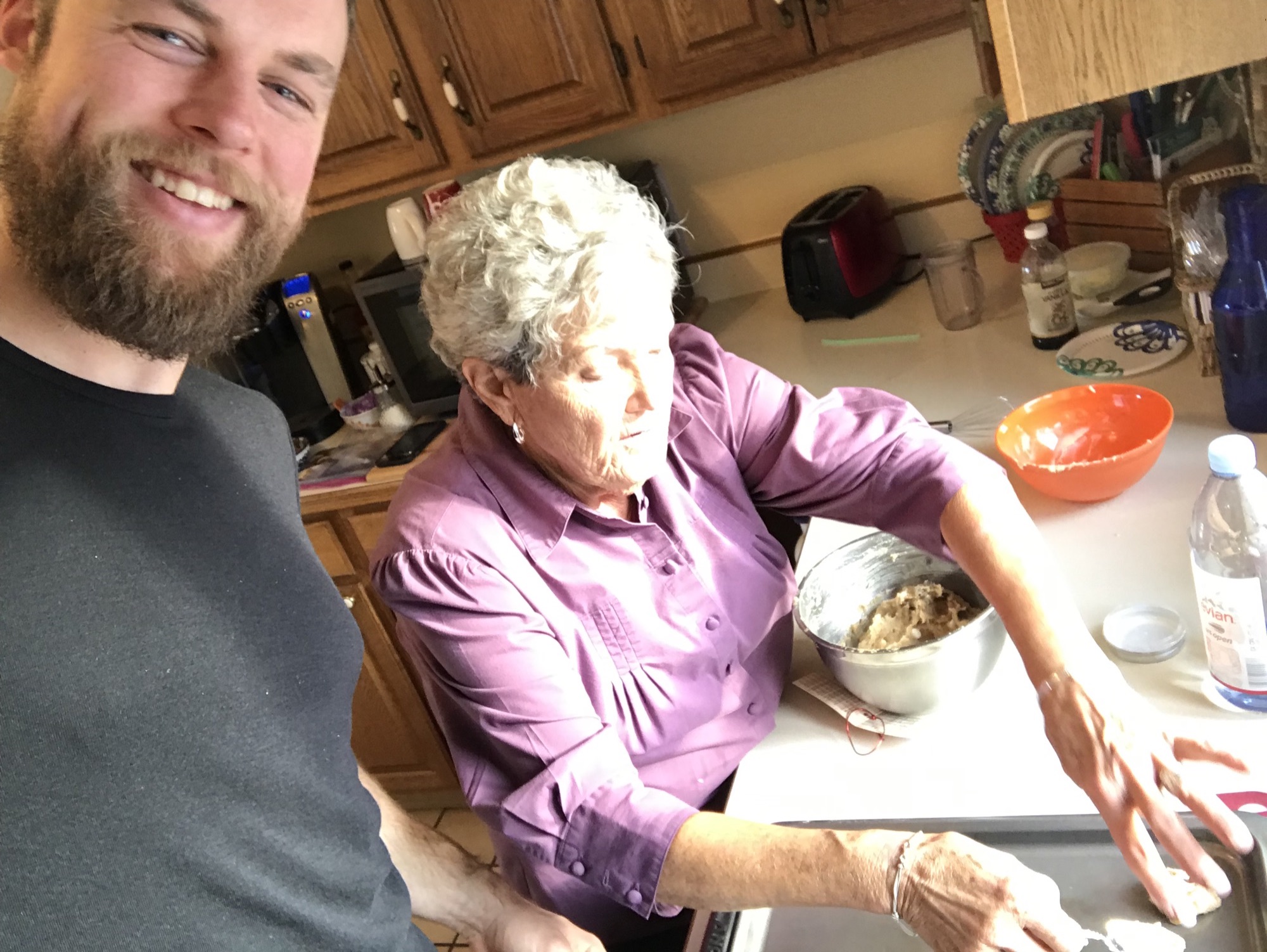 Baking cookies with grandma