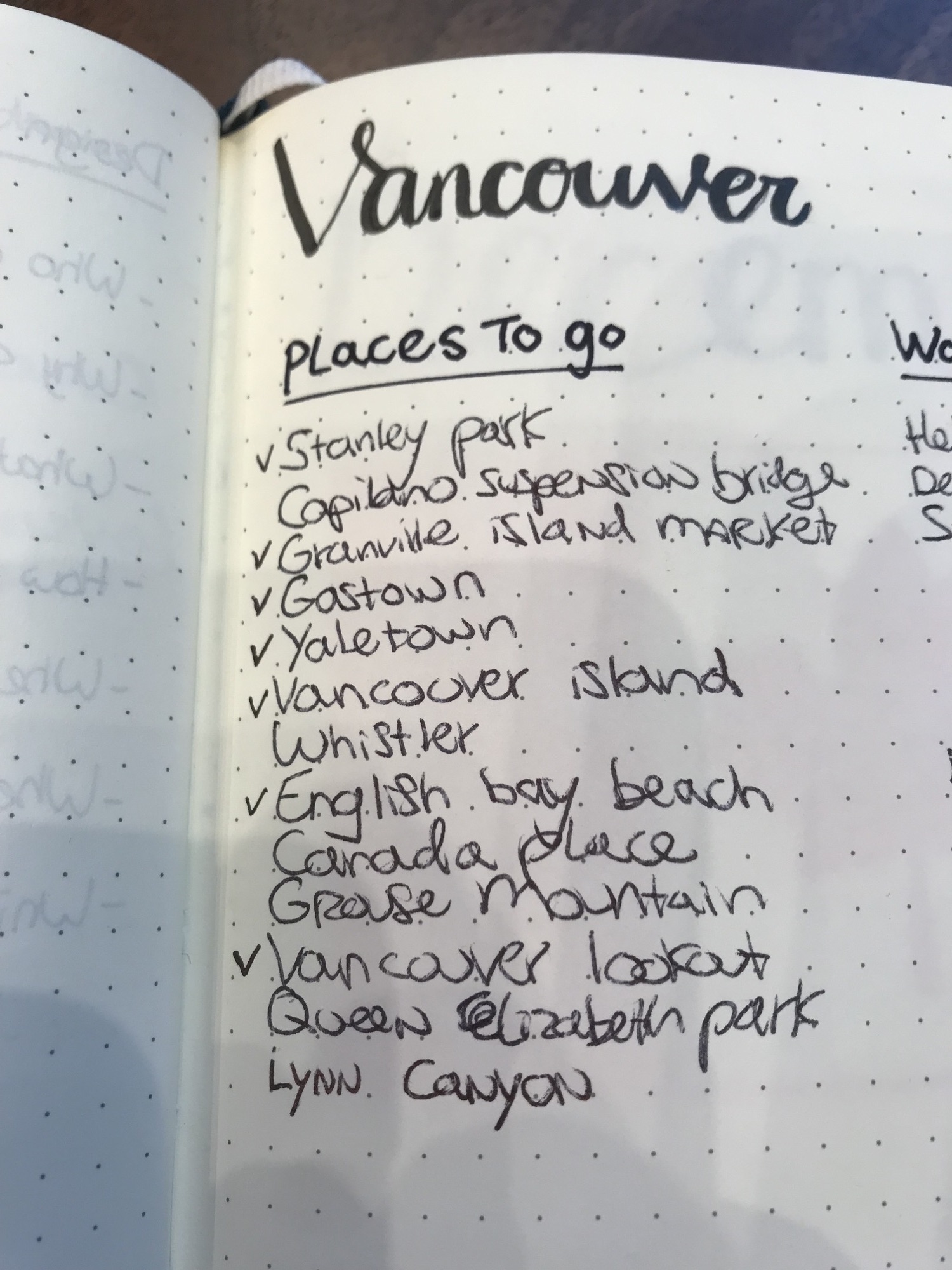 Checking my Vancouver bucket list